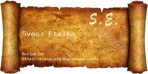 Svecz Etelka névjegykártya